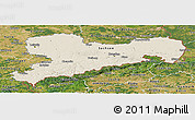 Shaded Relief Panoramic Map of Sachsen, satellite outside