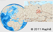 Shaded Relief Location Map of Freiberg