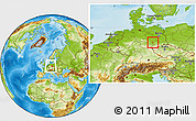 Physical Location Map of Leipzig, within the entire country