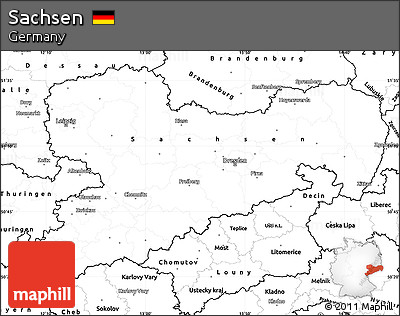 Blank Simple Map of Sachsen