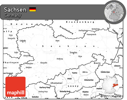 Blank Simple Map of Sachsen