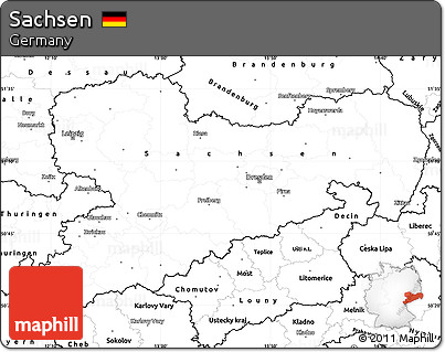 Blank Simple Map of Sachsen