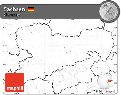 Blank Simple Map of Sachsen, no labels
