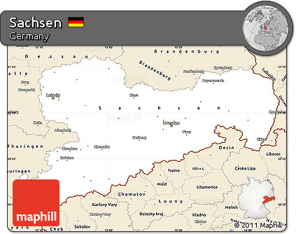 Classic Style Simple Map of Sachsen