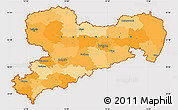 Political Simple Map of Sachsen, cropped outside