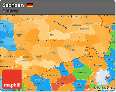 Political Simple Map of Sachsen