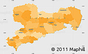 Political Simple Map of Sachsen, single color outside