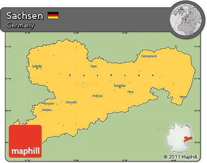 Savanna Style Simple Map of Sachsen, cropped outside