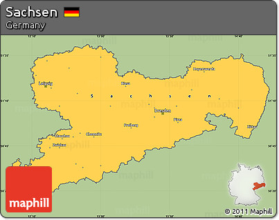 Savanna Style Simple Map of Sachsen, cropped outside