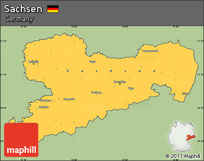 Savanna Style Simple Map of Sachsen, cropped outside