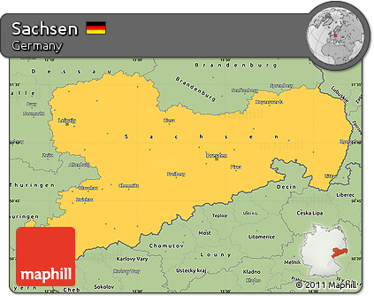 Savanna Style Simple Map of Sachsen