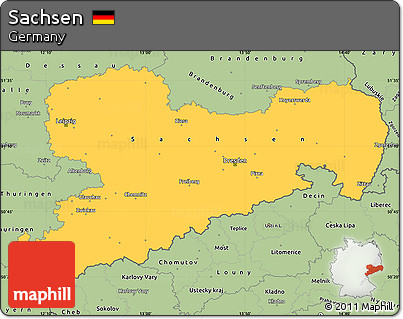 Savanna Style Simple Map of Sachsen