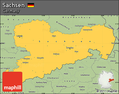 Savanna Style Simple Map of Sachsen