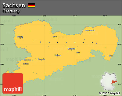 Savanna Style Simple Map of Sachsen, single color outside