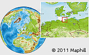 Physical Location Map of Lübeck, highlighted parent region