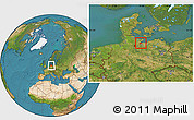 Satellite Location Map of Lübeck