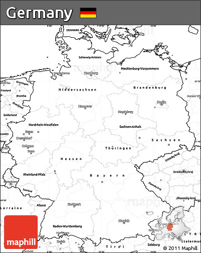 Blank Simple Map of Germany