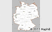 Gray Simple Map of Germany, cropped outside