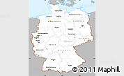 Gray Simple Map of Germany, single color outside