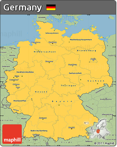 Savanna Style Simple Map of Germany