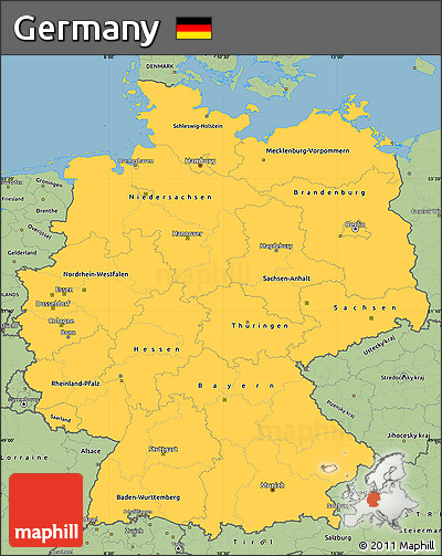 Savanna Style Simple Map of Germany