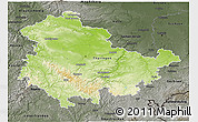Physical 3D Map of Thüringen, darken, semi-desaturated