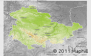 Physical 3D Map of Thüringen, desaturated