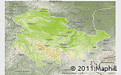 Physical 3D Map of Thüringen, semi-desaturated