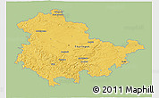 Savanna Style 3D Map of Thüringen, single color outside