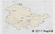 Shaded Relief 3D Map of Thüringen, lighten, desaturated
