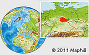 Physical Location Map of Thüringen