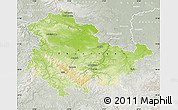 Physical Map of Thüringen, lighten, semi-desaturated