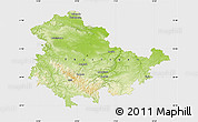 Physical Map of Thüringen, single color outside