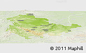 Physical Panoramic Map of Thüringen, lighten