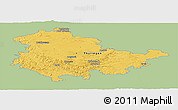 Savanna Style Panoramic Map of Thüringen, single color outside