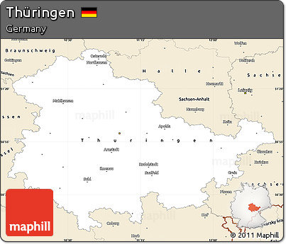 Classic Style Simple Map of Thüringen