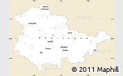 Classic Style Simple Map of Thüringen, single color outside