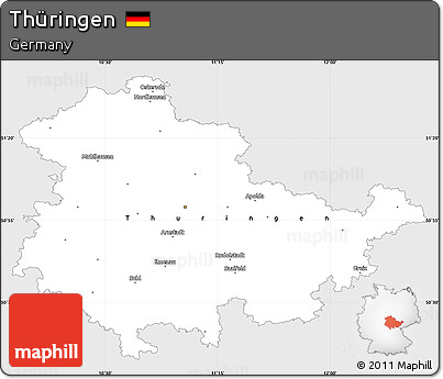 Silver Style Simple Map of Thüringen, single color outside