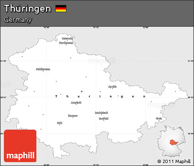 Silver Style Simple Map of Thüringen, single color outside