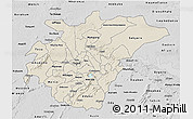 Shaded Relief 3D Map of Ashanti, desaturated