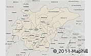 Shaded Relief 3D Map of Ashanti, semi-desaturated