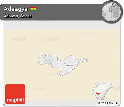 Classic Style 3D Map of Adaagya, single color outside