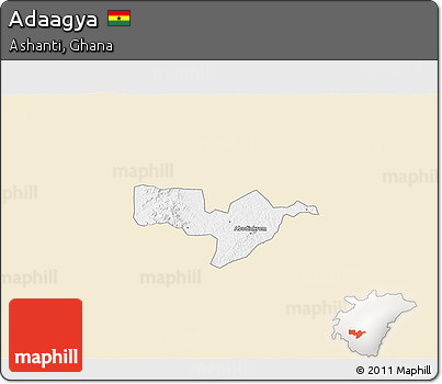 Classic Style 3D Map of Adaagya, single color outside