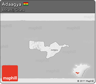 Gray 3D Map of Adaagya, single color outside