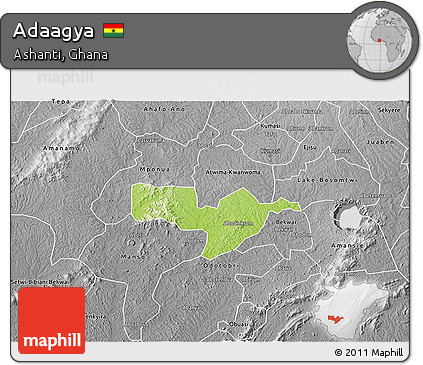 Physical 3D Map of Adaagya, desaturated