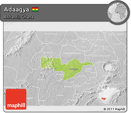 Physical 3D Map of Adaagya, lighten, desaturated