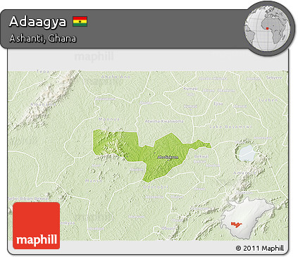 Physical 3D Map of Adaagya, lighten