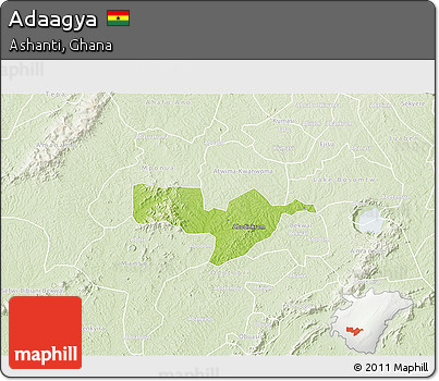 Physical 3D Map of Adaagya, lighten