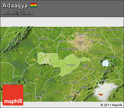 Physical 3D Map of Adaagya, satellite outside