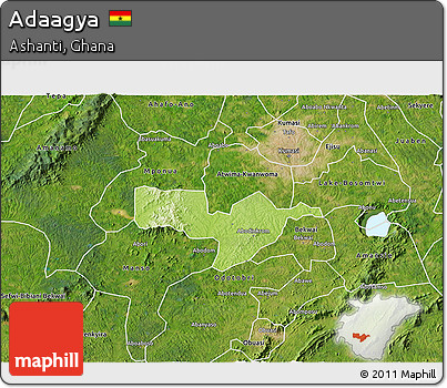 Physical 3D Map of Adaagya, satellite outside